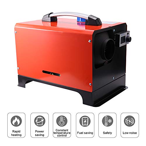 SEAAN Diesel Air Heater All In One 5KW 12V Car Diesel Parking Heater LCD Switch Fuel Diesel Forced Air Heater with Remote Control for Car Truck Motor-Home Boat Trailer (One Hole)