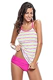 Aleumdr Womens Polka Dot Racerback Tankini Swimsuits with Triangle Briefs