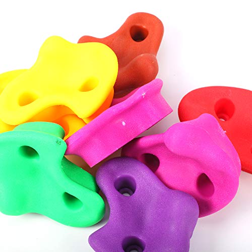 Lehom 20 Rocks Climbing Holds with Mounting Hardware Kids Climbing Grips for Your DIY Rock Stone Wall,Ages 3 Years and Older