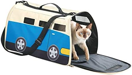 Etna Happy Camper Pet Carrier – Cute RV Shaped Small Dog or Cat Carrier Water Resistant Travel Bag with Adjustable Shoulder Strap