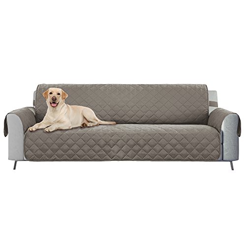 E-Living Store Oversized Sofa/Couch Protector, Reversible with Elastic Strap to hold in Place - Gray