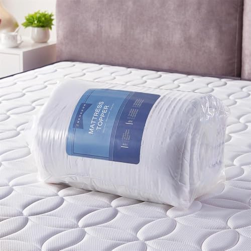 Bedecor Microfibre Mattress Topper 140 x 190, Very Soft and Comfortable Mattress Cover with Non-Slip Design, 3D Massage Bubbles Luxurious Topper 140 x 190, Anti-Allergy Mattress Cover and Machine Washable