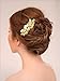 Yean Bride Wedding Hair Comb Leaves Bridal Hair Comb Accessories for Bride and Bridesmaid (Gold)