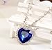 Isijie jewelry Royal Blue Heart of Ocean Titanic Pendants Sapphire Crystal Necklace for Women & Girls