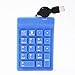 HDE Mini Silicone 18 Key Number Keyboard Pad with Retractable USB Cable (Blue)