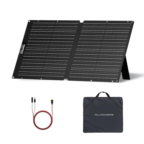 ALLPOWERS SOLAX SE100 100W Solar Panel Solar Charger for S2000 PRO R600 R1500 LITE R2500 R4000 Solar Generator, Foldable Solar Panel with Adjustable Kickstand for Outdoor Camping Indoor RV