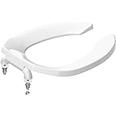 Commercial Toilet Seat Front Open, Toilet Seat Public 18.5 Inch Elongated Toilet Seat for Church, School, Hospital, Office,He