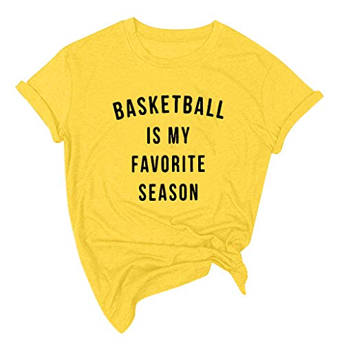 Lutos Women Girls Short Sleeve Funny Graphic Shirts Simple Letter Print Holiday T Shirts Tops