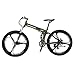 Eurobike EURG4 Mountain Bike 26 Inches 3 Spoke Dual Suspension Folding Bike 21 Speed MTB Army Greenthumb 3