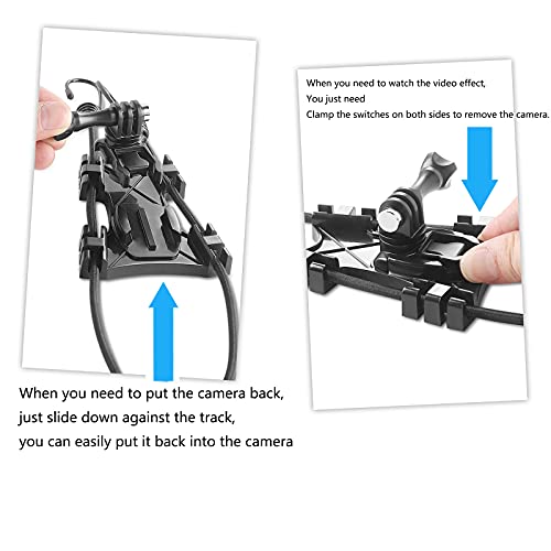 Koqeiey Net/Chain Link Fence Mount Compatible with GoPro Action Cameras and One X2,Smart Phones ,Mevo Start, and Other Action Cameras for Softball, Tennis, Baseball, Football Games Recording