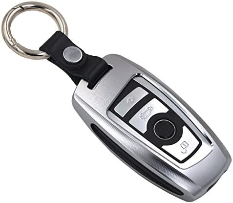 Yeahfits Space Aluminum Car Remote Key Holder Case Cover Trapezoid Style Key FOB For BMW 1 3 5 7 Series X3 X 4（silver） (CK-B-001, silver)