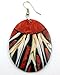 Swimmi Natural Red Coral Earrings, Oval Cone Shell Earrings, Handmade Dangle Drop Seashell Earrings for Women Fashion Jewelry DA285-A
