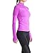 Women Quarter Zip Pullover Athletic Activewear with Thumb Holes Long Sleeve Running Top Purple XS