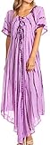 Sakkas 60SE Melika Tie Dye Caftan Dress - Purple - One Size