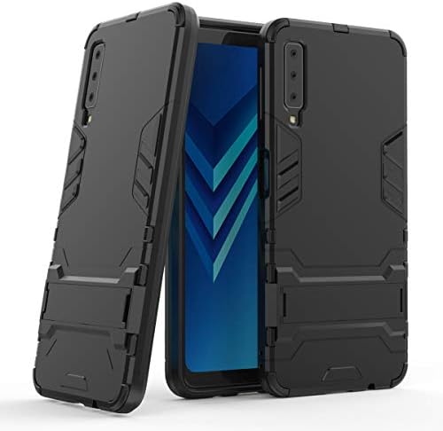 Galaxy A7 2018 Case, EVERGREENBUYING [Heavy Duty] Hybrid 3 in 1 Rugged Tough Armor Cover Hard Dual Layer with Stand Feature Protective Case for Samsung Galaxy A7 2018 6.0" - Black