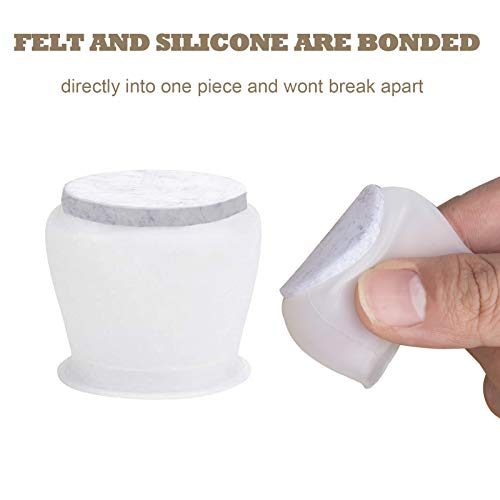 20pcs Felt Bottom Chair Leg Covers,Soft Silicone Furniture Foot Protector Pads,Free Move Table Leg Covers,chair Leg Caps Silicone Floor Protector,Stool Leg Caps To Prevent Floor Scratches Reduce Noise