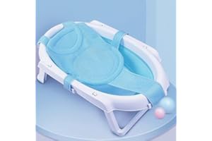 HKSICHENGKEJI Baby Bath Seat Mat Infant Bathing Support Mat with Five Safety Support Corner Adjustable Antiskid Bath Net Cushion Baby Shower Net Pad Comfortable Baby Bathtub Sling