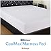 Allrange Breathable Coolmax Quilted Mattress Pad, Coolmax and Cotton Fabric Cover, Snug Fit Stretchy to 18