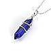 BRCbeads Gorgeous Faceted Natural White Crystal+Amethyst+Rose Quarts+Lapis+Onyx Handmade Wire Wrap Healing Point Chakra Pendant 40x10mm 5pcs per Bag for Necklace Making
