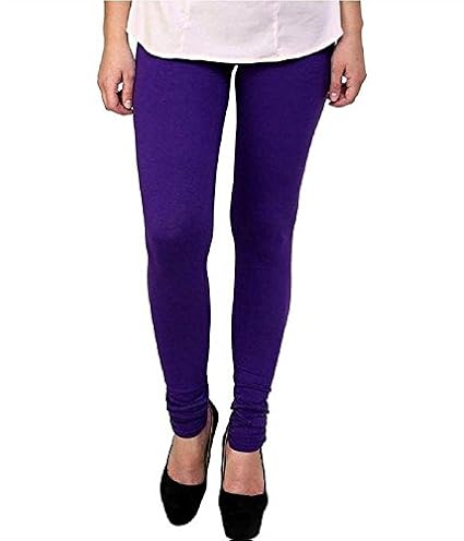 Women's Cotton Stretchable Churidar Leggings Free Size(NVU-09_Beige)