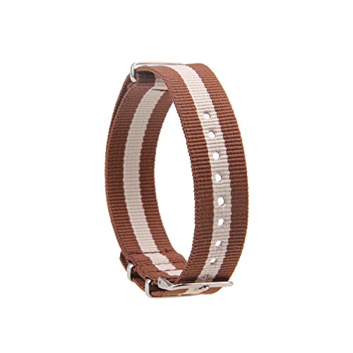 POSSBAY Watch Strap Band Nylon Fiber Sport Wrist Belt Pin Clasp Stainless Unisex 18mm