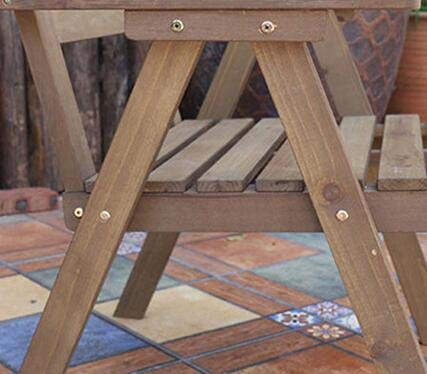 LHY HOME Garten Faltstuhl Gartentisch Aus Holz Outdoor Portable Massivholzstuhl Blumenhocker Klapptritt Stuhlhocker… – Bild 5