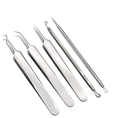 Potelin Premium Quality 5pcs Acne Blackhead Remover Picker Comedone Pimple Blemish Extractor Needle Awl - Thumbnail 3
