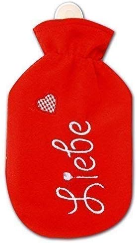 Plush Hot Water Bottle " Love " 2000ML or 500ml Content - Red, 500ml