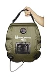 NV Solar Camping Shower Bag with Removable Hose and On-Off Switch Head, 5-Gallon, Green