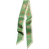 JERLA 100% Mulberry silk Scarf Head Hair Ribbon Handbag Handle wrap Tie Bundle Neckerchief Scarf for women