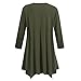 Topdress Women's Swing Tunic Tops 3/4 Sleeve Loose T-Shirt Dress