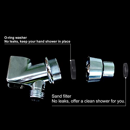 NANASO Shower Head Holder, Shower Arm Holder For Hand Held Showerheads with Brass Pivot Ball Adjustable Shower Arm Bracket, Universal Shower Arm Mount, Polished Chrome