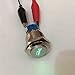 ESUPPORT 12V Car Auto Green LED Light Momentary Speaker Horn Push Button Metal Toggle Switch 19mm