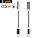 Nylon Braided USB C to 3.5mm Headphone Jack Cable Adapter 2-Pack,Sartyee Type C 3.1 Male to 3.5mm Female Stereo Audio Headphone Connector for LeEco Le 2/Max 2, Not Fit for HTC (Black)