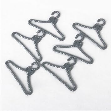 BEESCLOVER 12 PCS Plastic Mini Clothes Hanger Doll Clothes Accessories