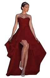 NLQ Satin Prom Dresses for Women Strapless High Low