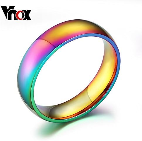 delatcha Jewelry Fashion Plated Women's Ring Magic Color Stainless Steel Wedding Engagement Rings
