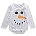 Baby Boys Girls Christmas Long Sleeve Smiling Snowman Face Bodysuit