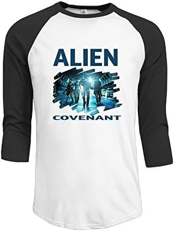 CEDAEI Alien Covenant Fashion Middle Sleeve Shoulder T-shirts Black Mens Bottoming ShirtCOOL