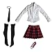 MonkeyJack 1/6 12'' Action Figure Clothes Red Mini Skirt Schoolgirl Uniform & Red Canvas Shoes