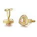 Men's Gold Plated Triangle Crystal Zircon Cufflinks Men's Gold Topaz Crystal Cuff Links
