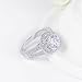 FENDINA 925 Sterling Silver Round Split Shank Bridal Engagement Rings for Women