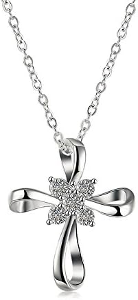 Silver I Love Jesus Cross Necklace Pendant Chain,Jewelry with a Luxury Gift Bag for Easy Gift Giving Womans Necklace Birthday Gifts For Women Gifts For Girls .925 Sterling Silver