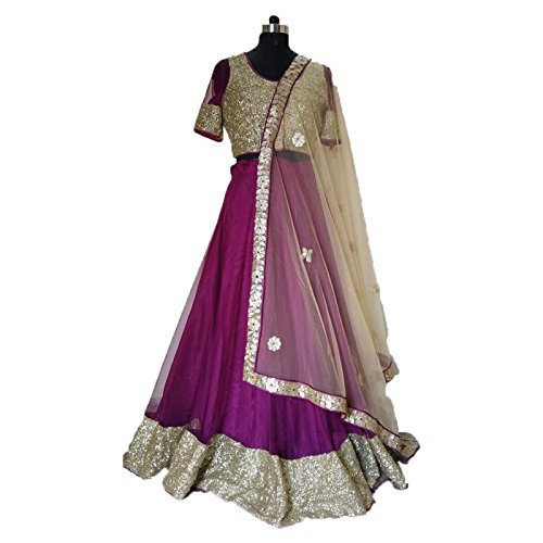 purple sequence lehenga set