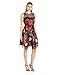 Sandra Darren Women's Sd Collection Sleeveless Floral Shantung Dress with Mesh Flocking