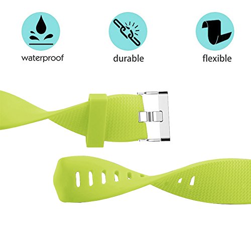 POY Replacement Bands Compatible for Fitbit Charge 2, Classic Edition Adjustable Sport Wristbands, Large Yellow Green