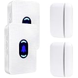 Daytech Door Open Entrance Chime Entry Alert Wireless Door Sensor For Home Business Garage Retail Store Apartment Office 2 Receiver &amp; 2 Magnetic Sensor