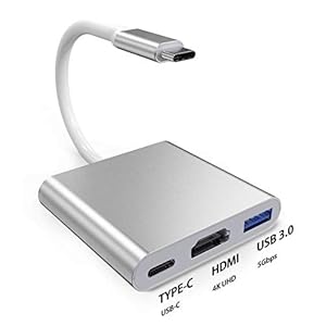 IVSO USB Type C HDMI アダプタHDMI 変換アダプター 4k 解像度 HDMIポートとUSB 3.0高速ポートとUSBタイプC