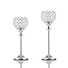 VINCIGANT Silver Crystal Candle Holders，Candlestick Holders for Wedding Party Centerpiece