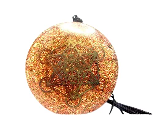 Jet International Metatron Orgone Pendant Round 2 inch Approx. 3rd Eye Activation Boost Healing Gemstone Chakra Balancing Crystal Therapy Booklet Handmade Hand Crafted Image is JUST A Reference